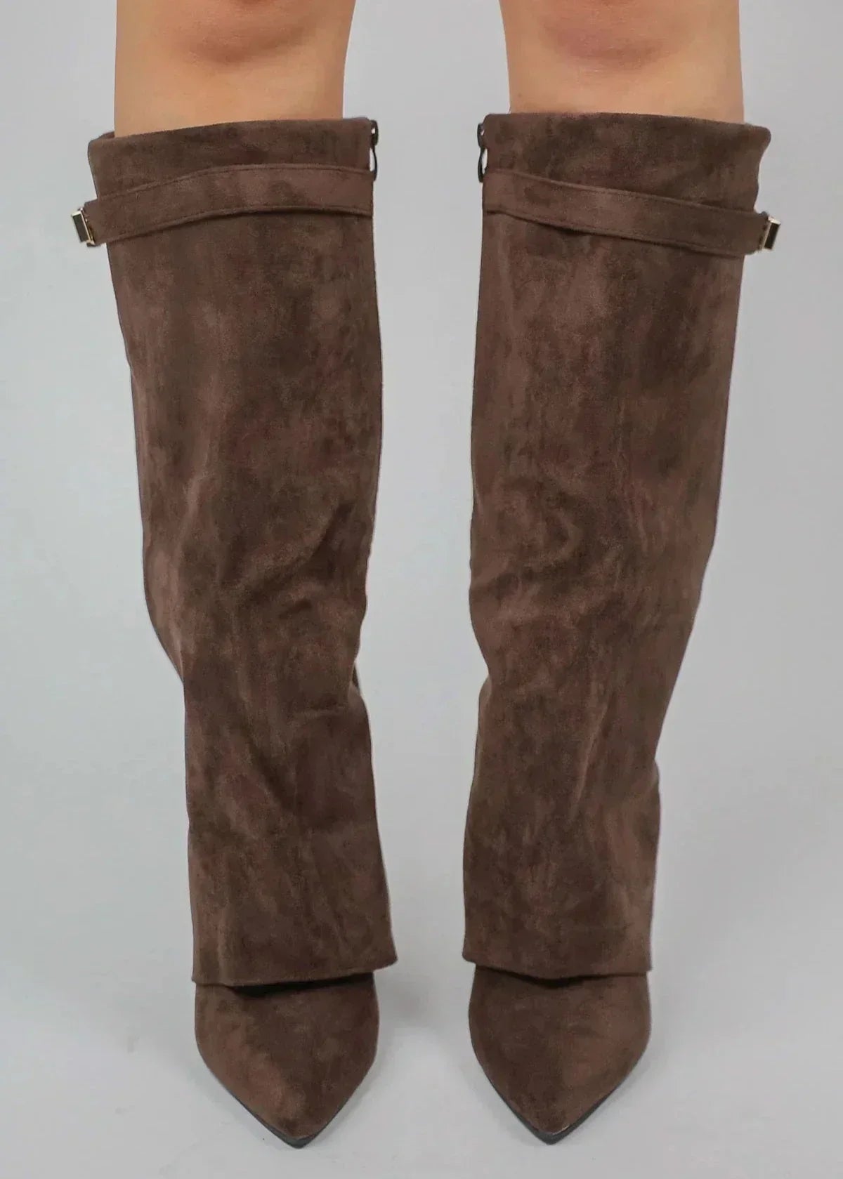 Mocha Luxe - Bottes Veganes Hautes en Suédine