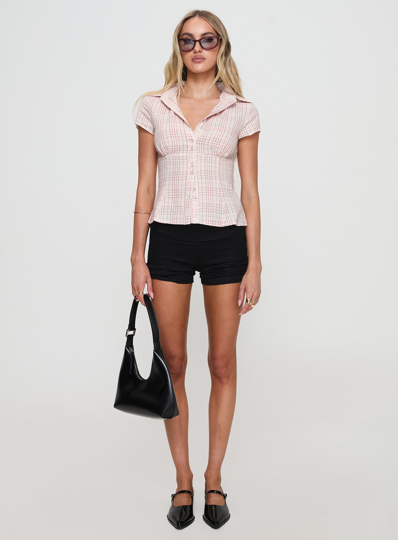 CHLOÉ | TOP À CARREAUX ROSES