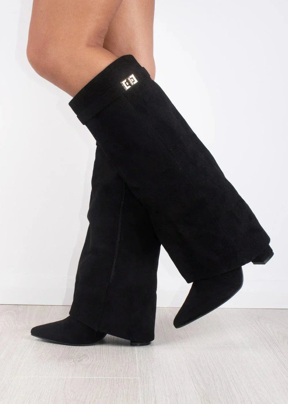 Noir Luxe - Bottes Vegans Hautes en Suède