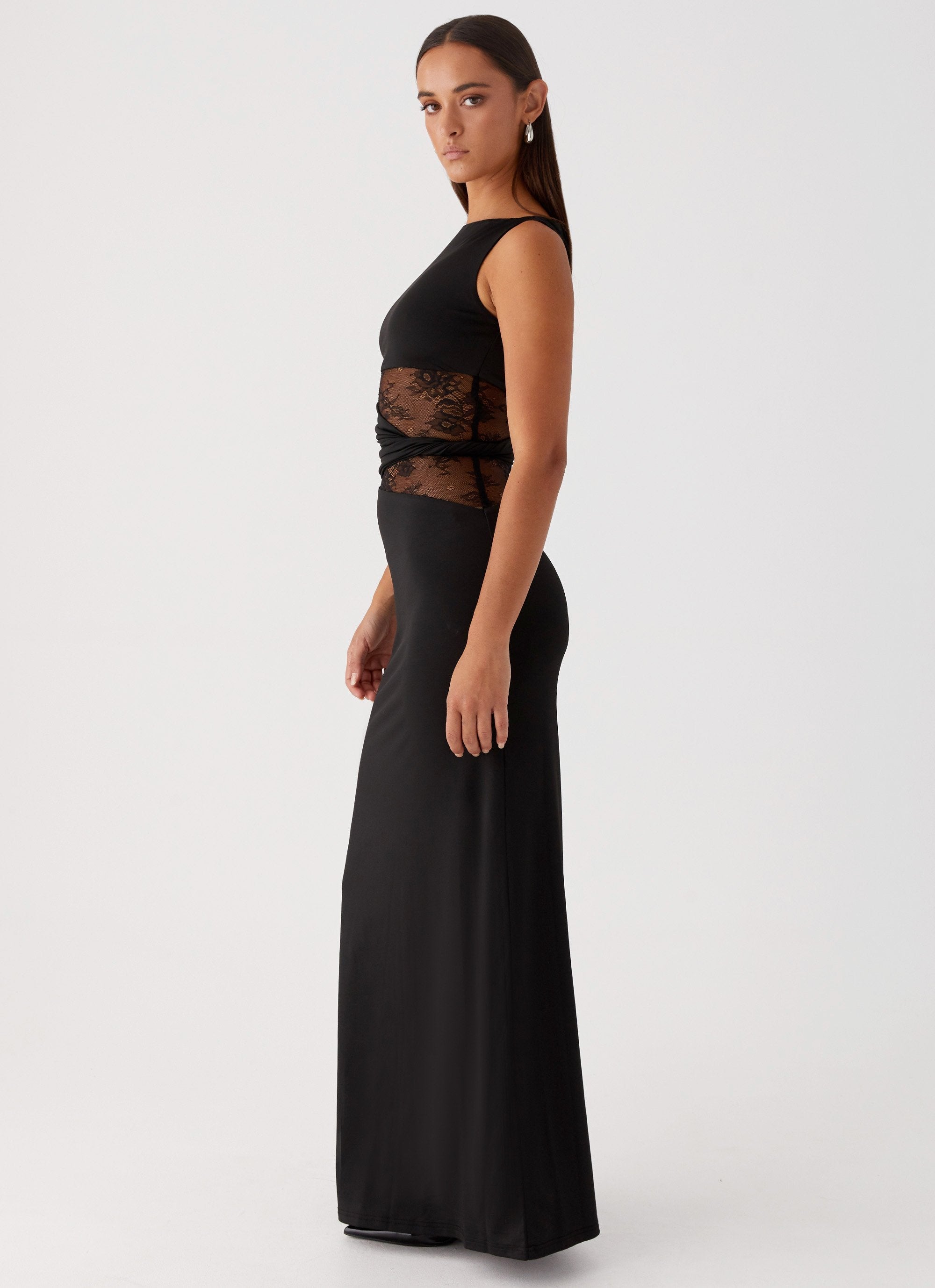 Emma - Robe maxi découpée à lacets