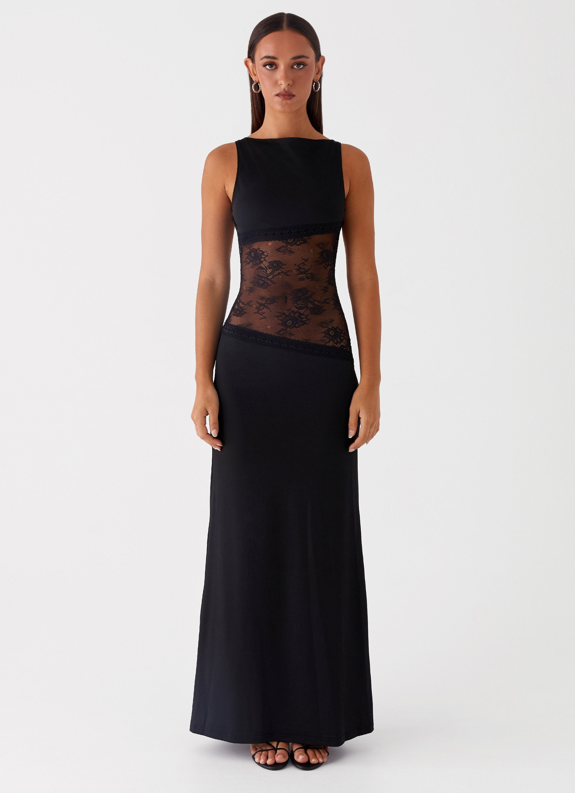 Noelia | Robe Maxi Élégante avec Dos Nu et Détails en Dentelle
