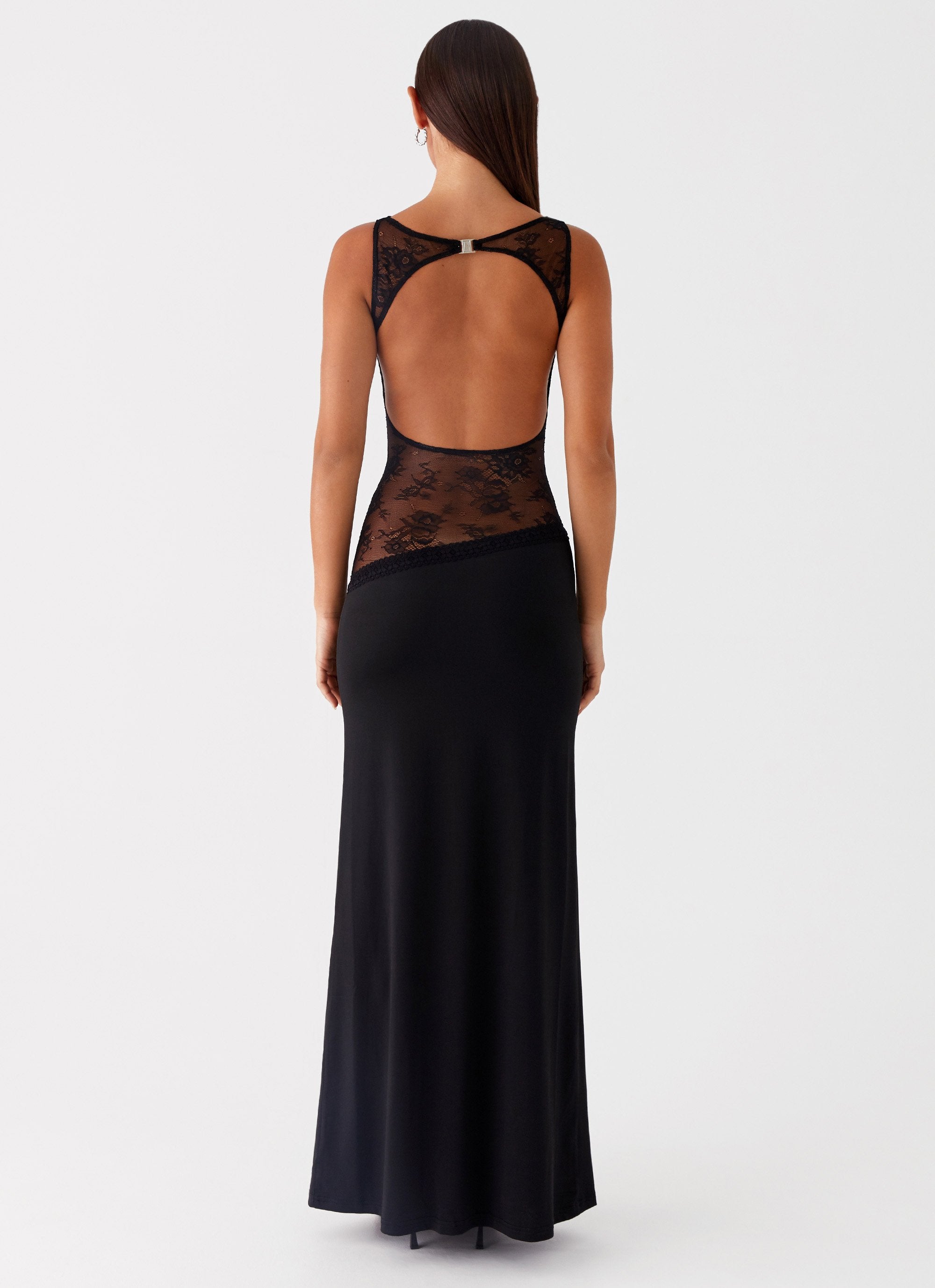 Noelia | Robe Maxi Élégante avec Dos Nu et Détails en Dentelle