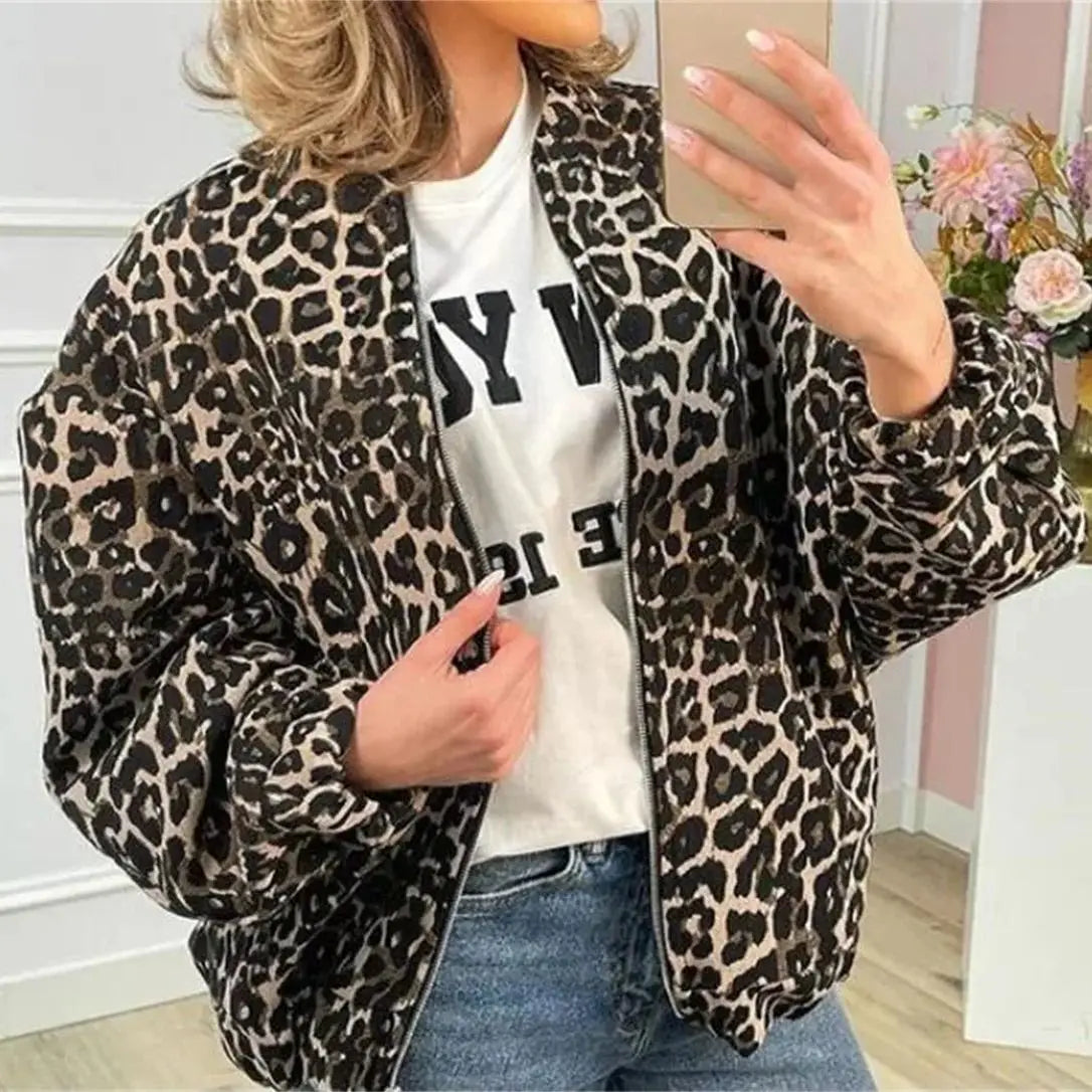 Leo | Veste Bomber avec Imprimé Léopard