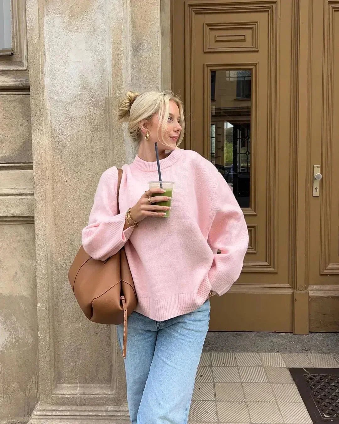 CLAIRE | PULL À MANCHES LONGUES ROSE
