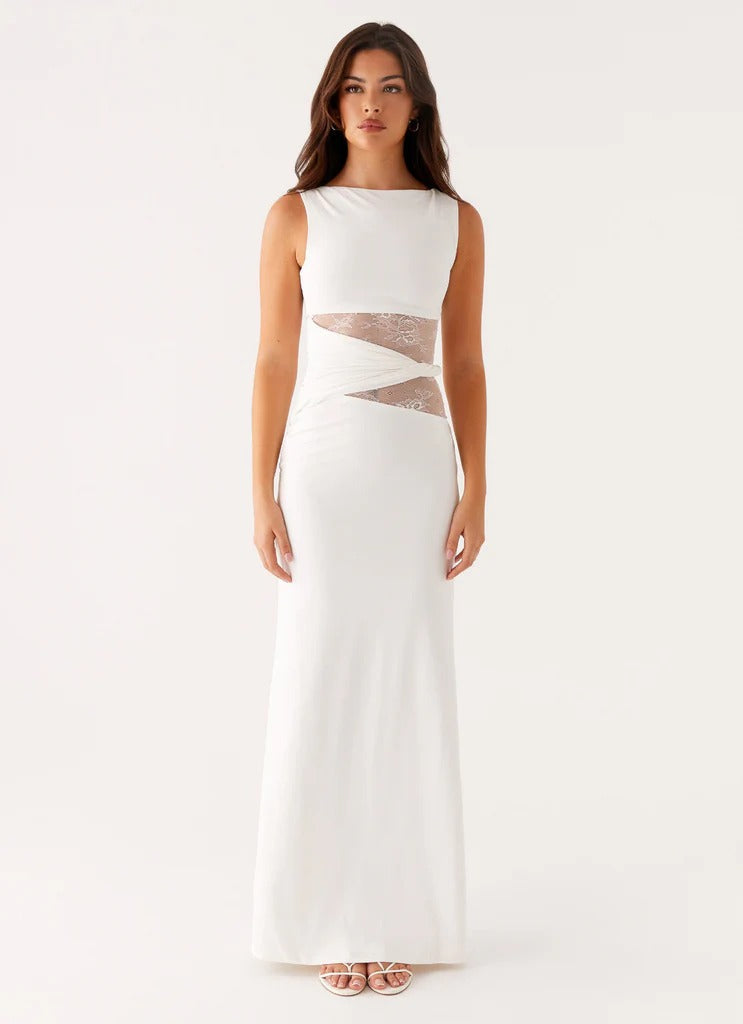 Emma - Robe maxi découpée à lacets