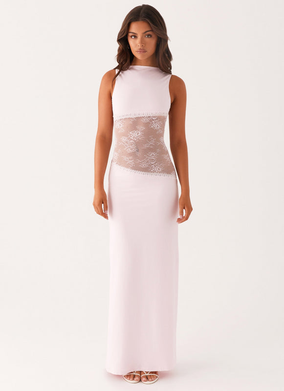 Noelia | Robe Maxi Élégante avec Dos Nu et Détails en Dentelle