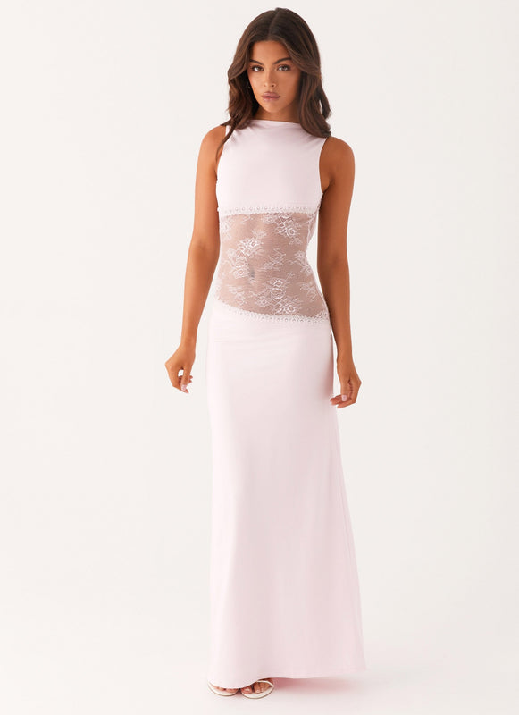 Noelia | Robe Maxi Élégante avec Dos Nu et Détails en Dentelle
