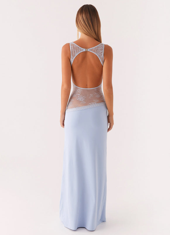 Noelia | Robe Maxi Élégante avec Dos Nu et Détails en Dentelle