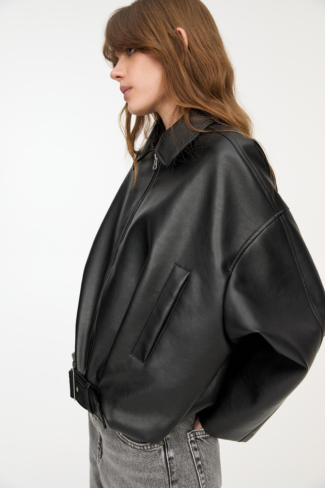 Veste en Cuir Celeste