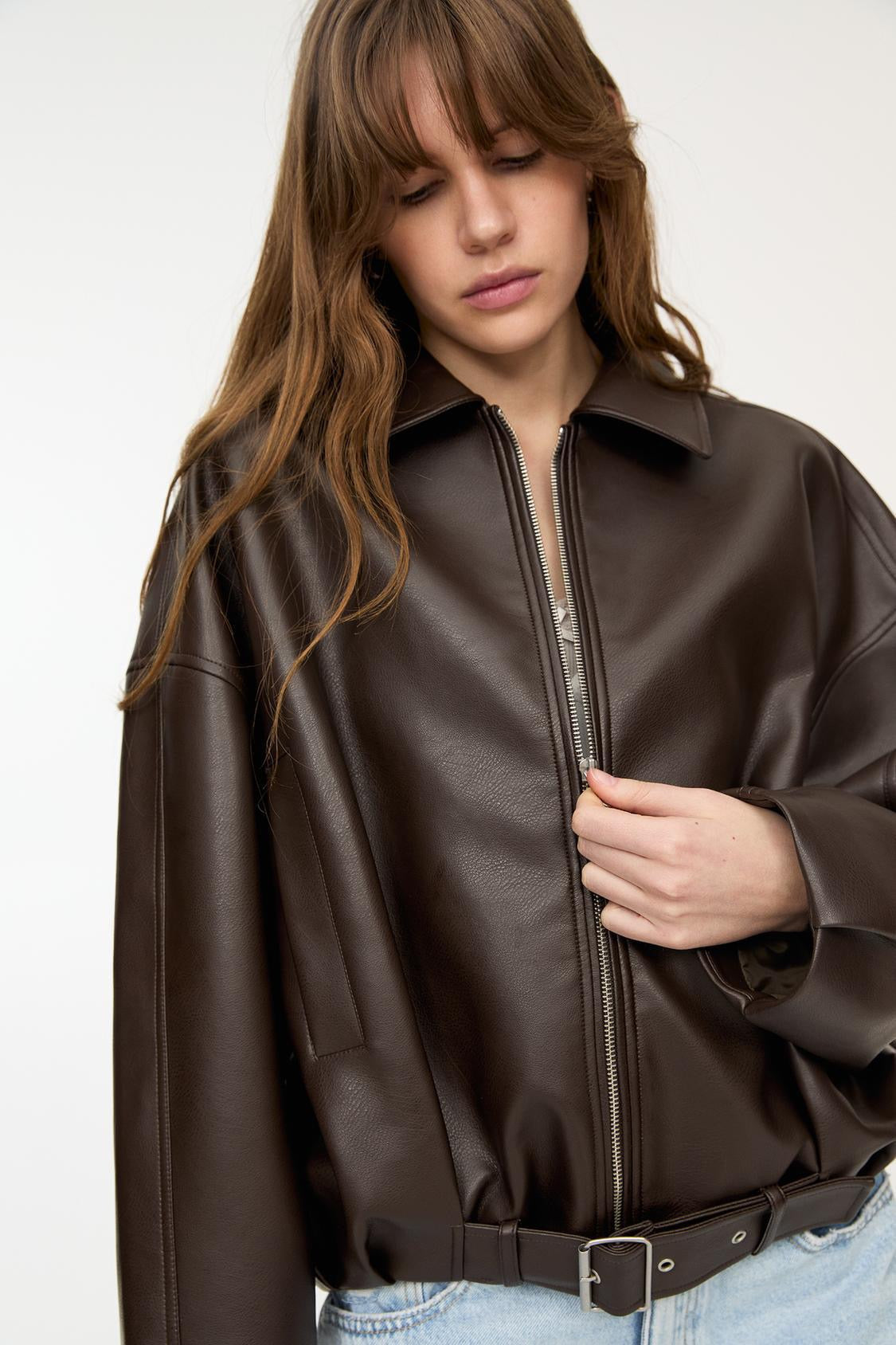 Veste en Cuir Celeste