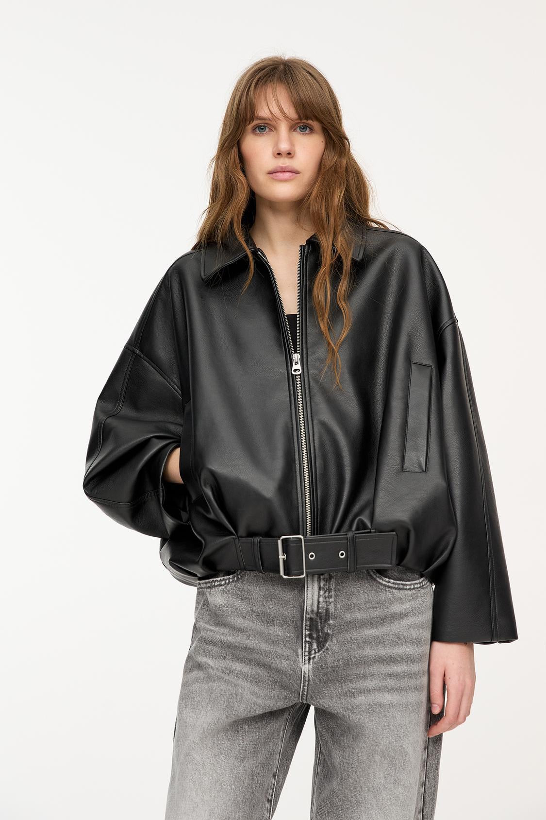 Veste en Cuir Celeste