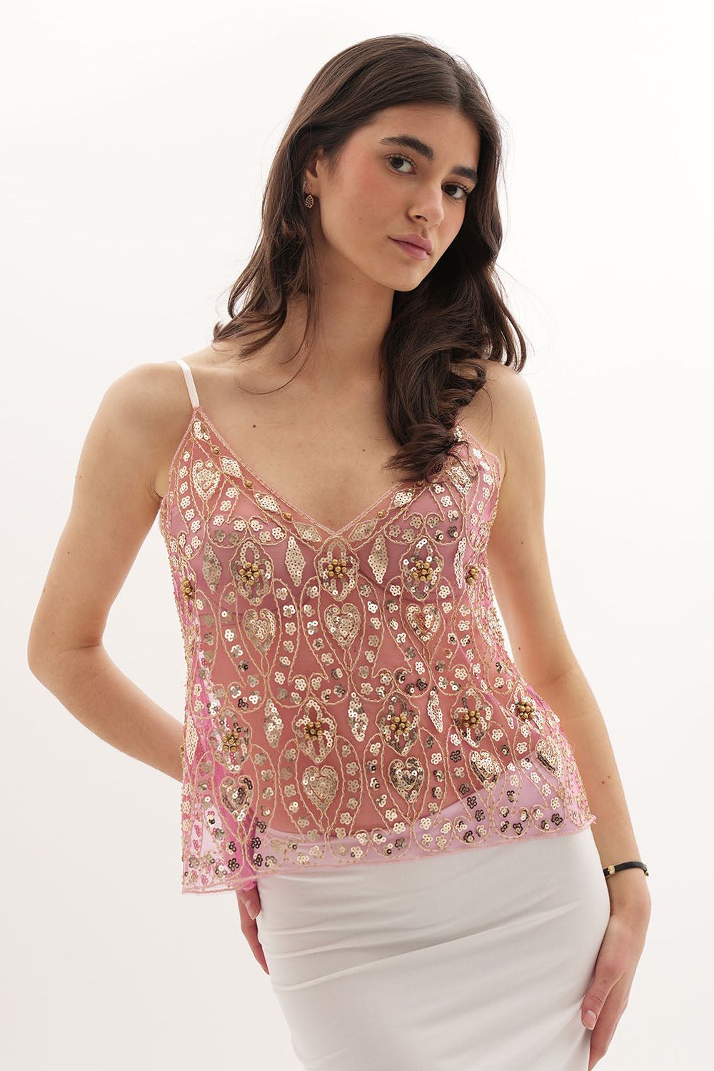 Top Embelli avec Cristina - Rose