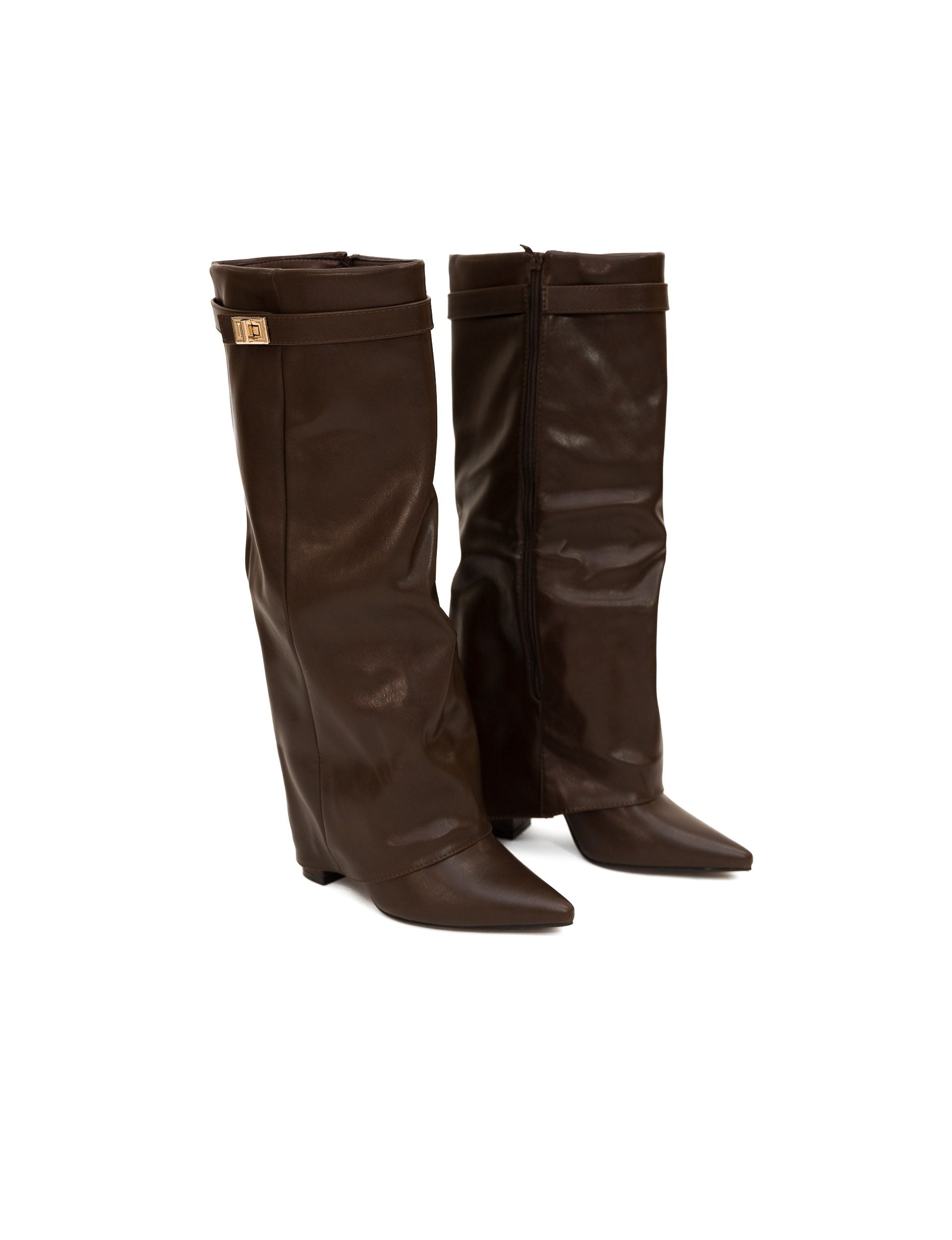 Châtaigne - Bottes Vegan Montantes Glansiga