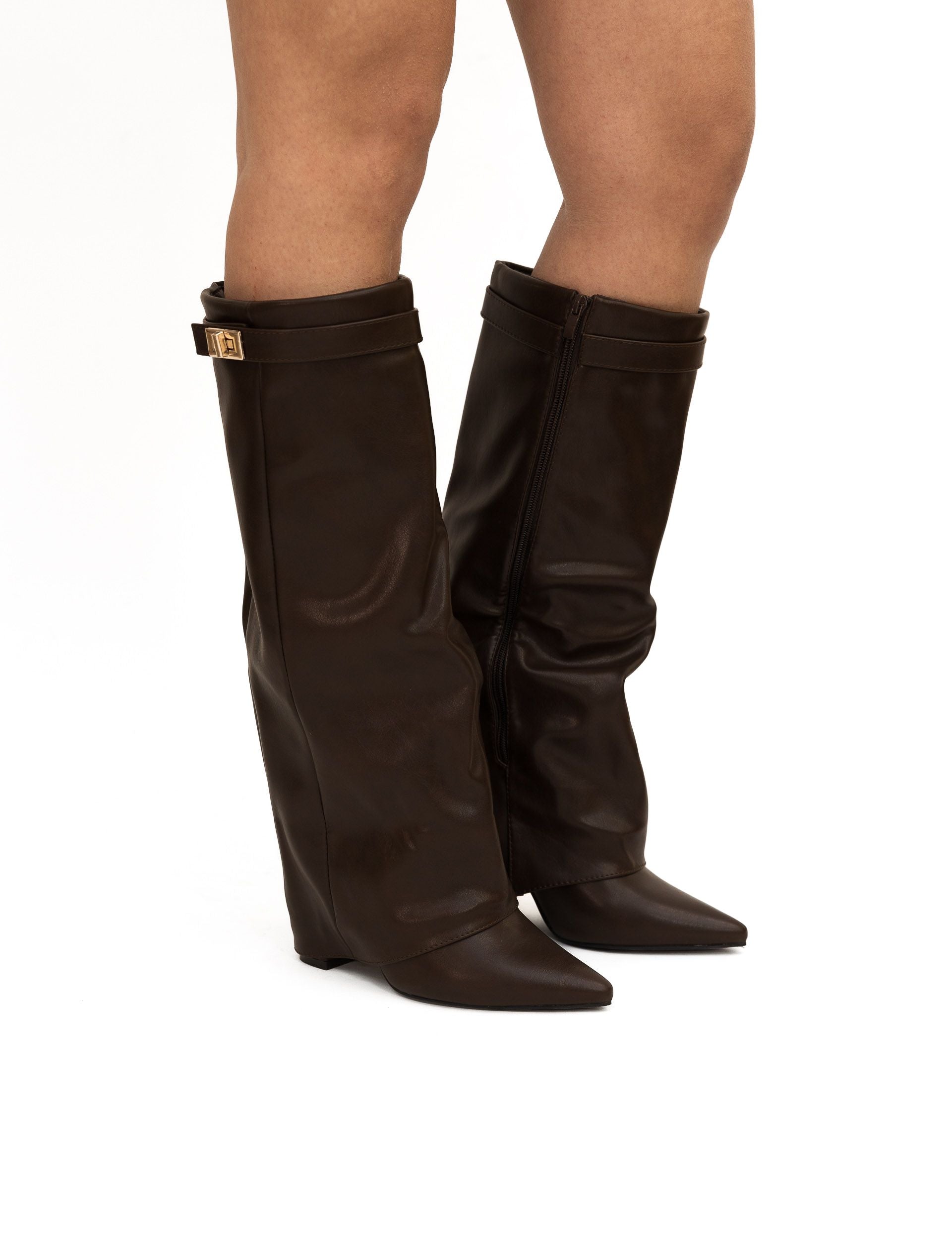 Châtaigne - Bottes Vegan Montantes Glansiga