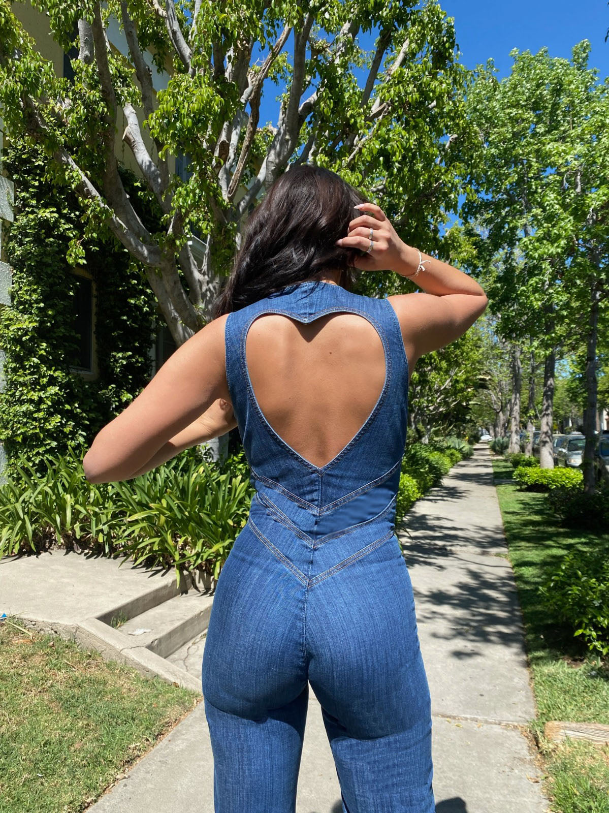 Miu | Combinaison en Jean avec Découpe en Forme de Cœur