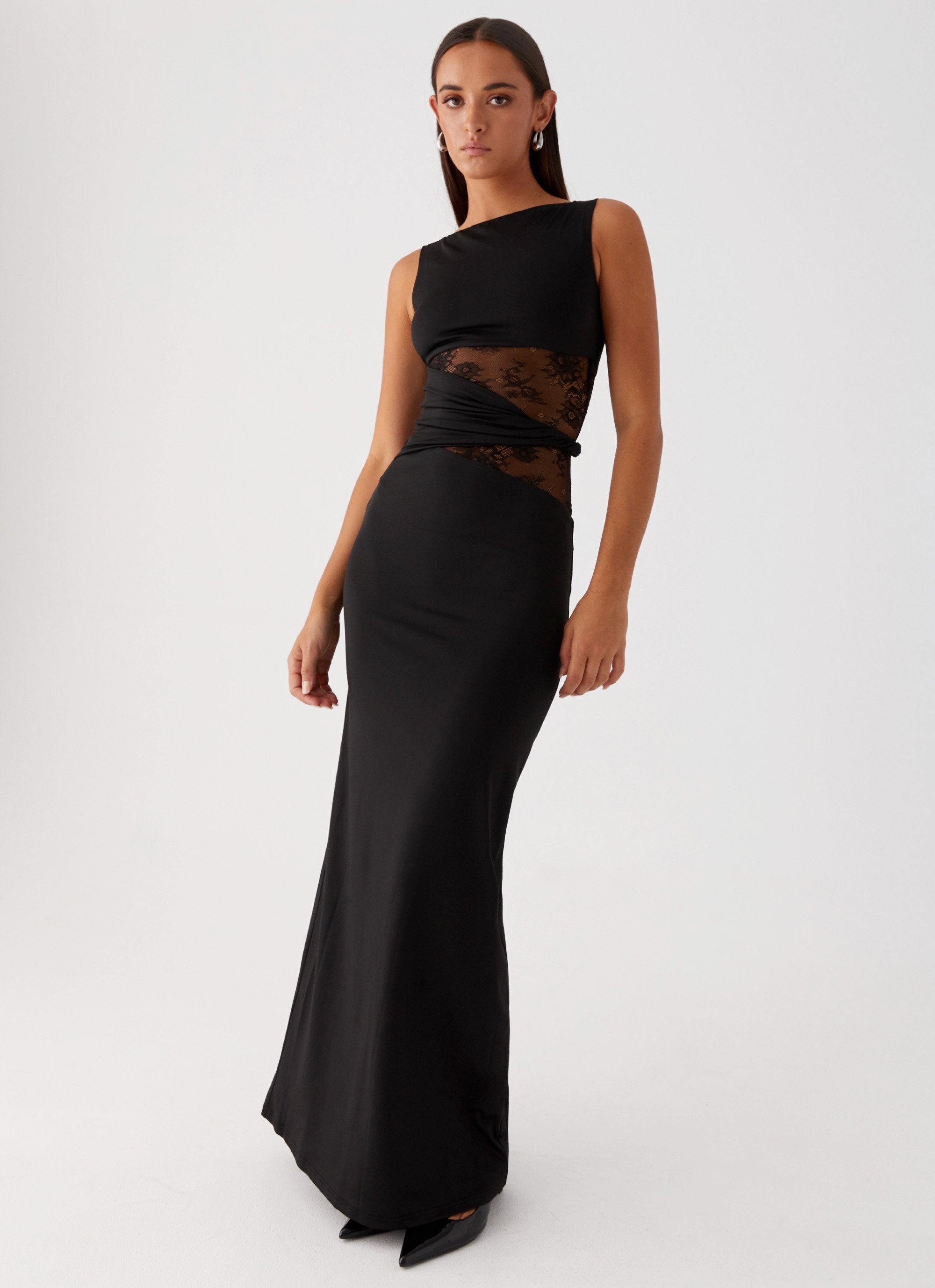 Emma - Robe maxi découpée à lacets