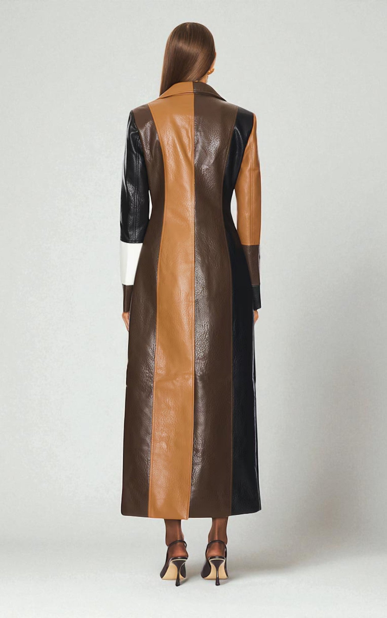 Manteau en Cuir Mosaïque Rosaline