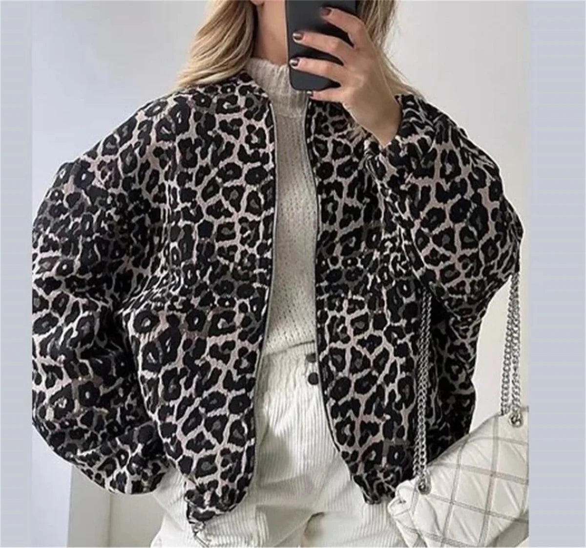Leo | Veste Bomber avec Imprimé Léopard