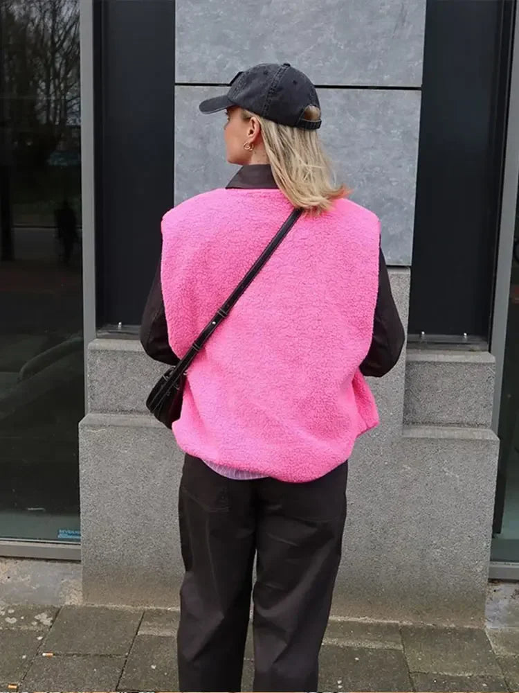 Ovelia | Gilet en Laine Tendance pour Femmes avec Boutons