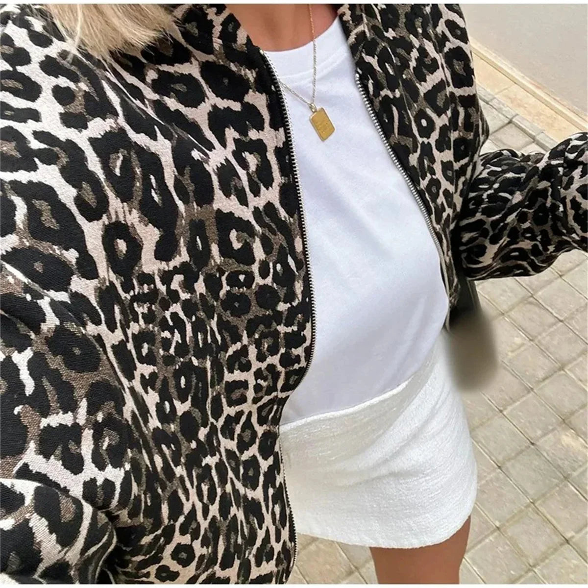 Leo | Veste Bomber avec Imprimé Léopard