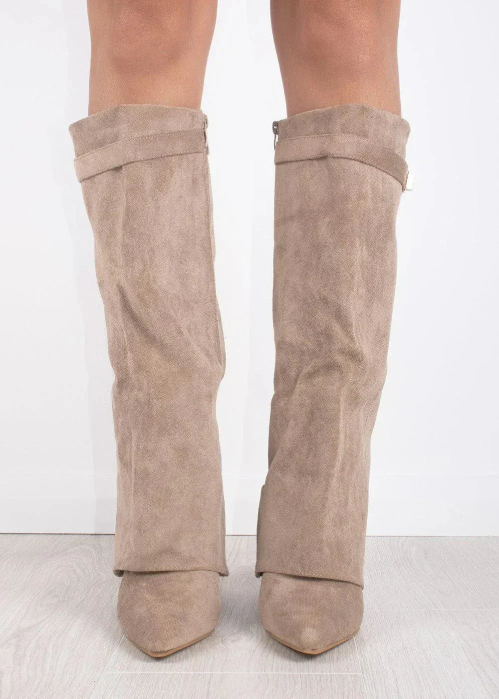 Crème Luxe - Bottes Vegans Hautes en Suédine