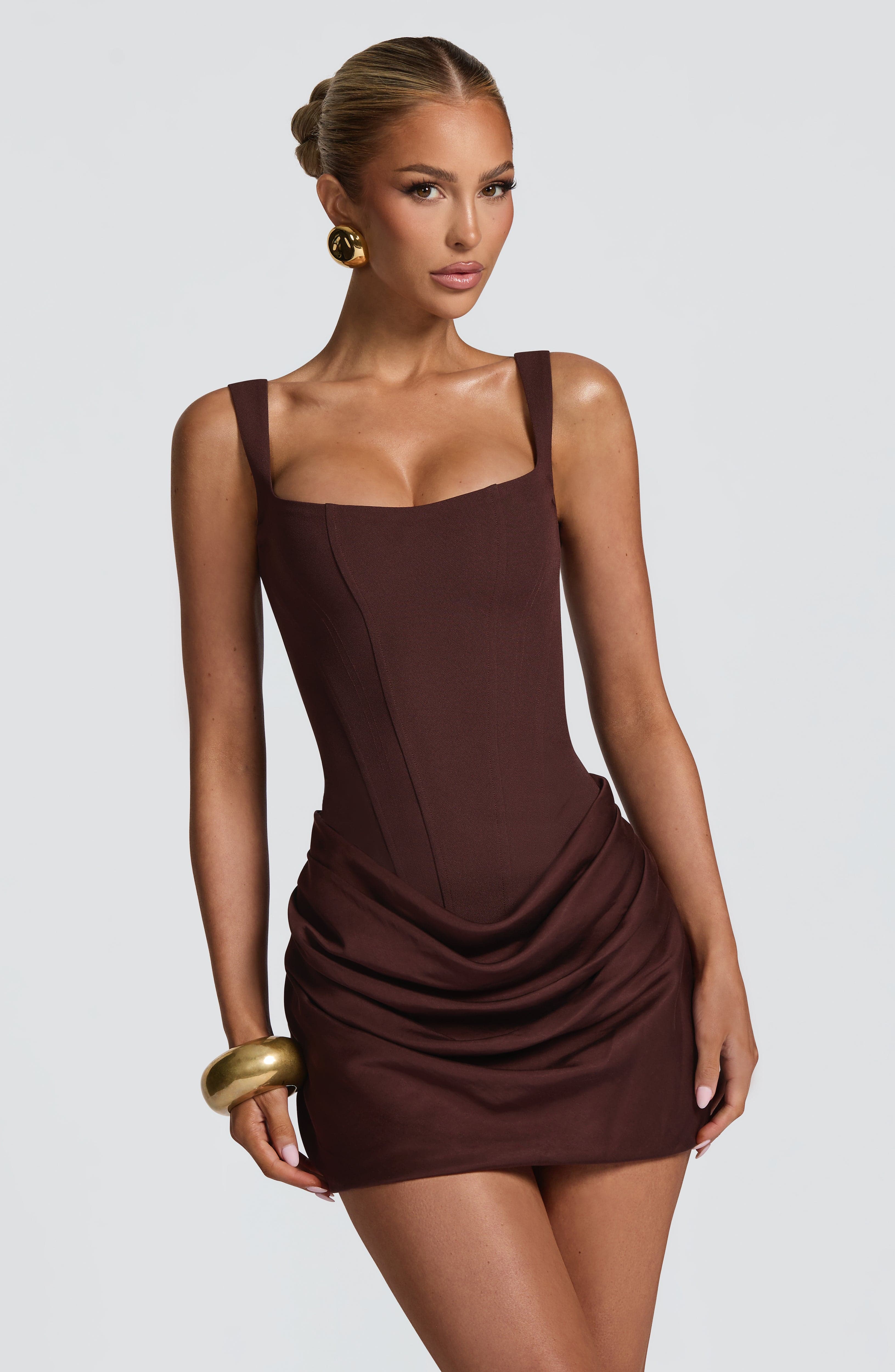 Robe Mini Cornelia - Brun Prune