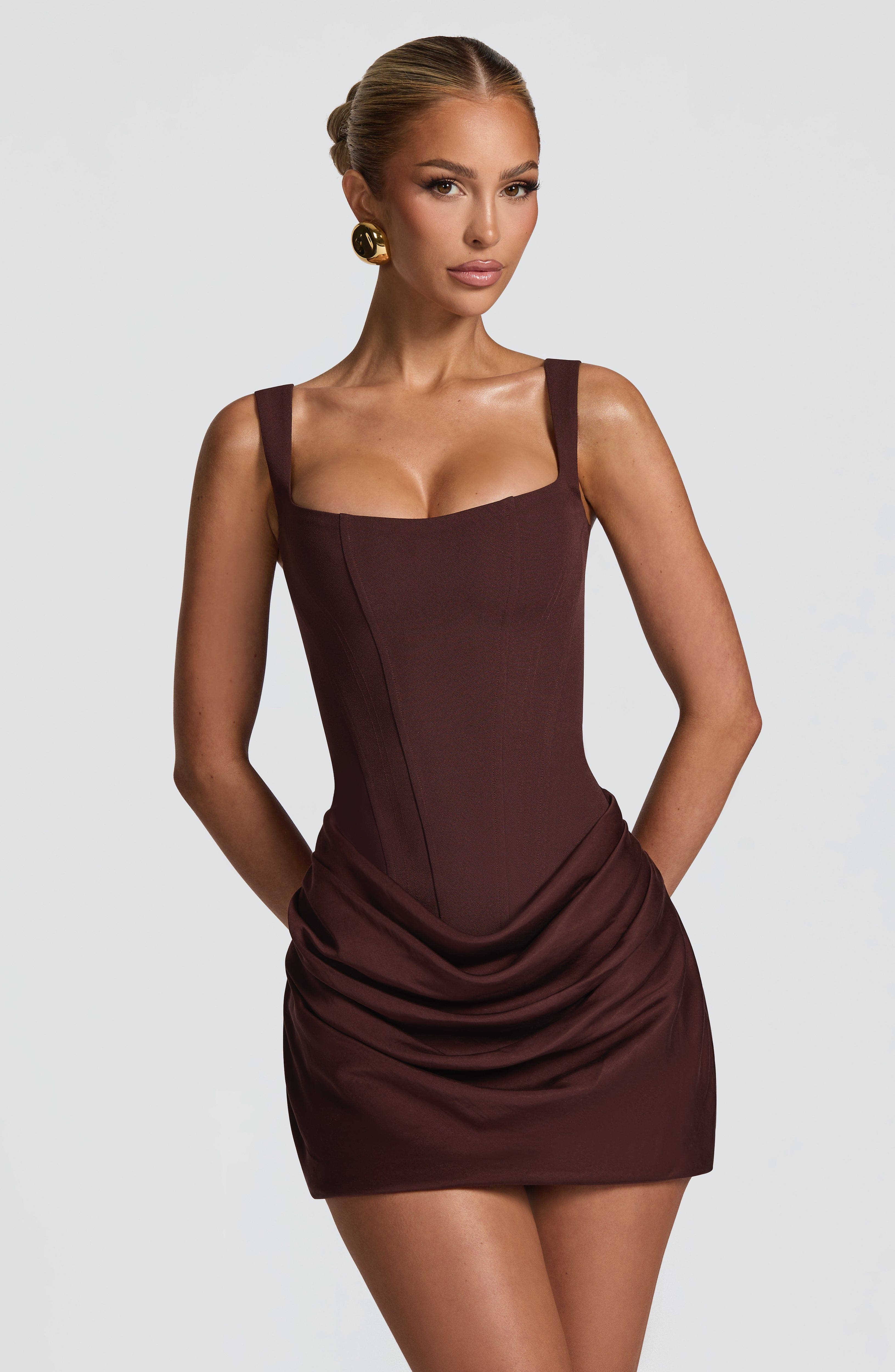 Robe Mini Cornelia - Brun Prune