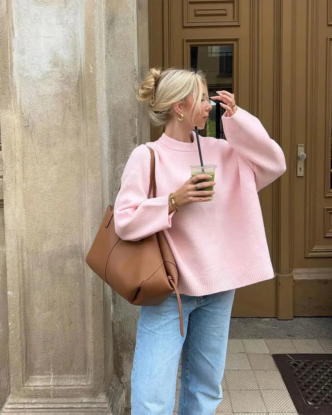 CLAIRE | PULL À MANCHES LONGUES ROSE
