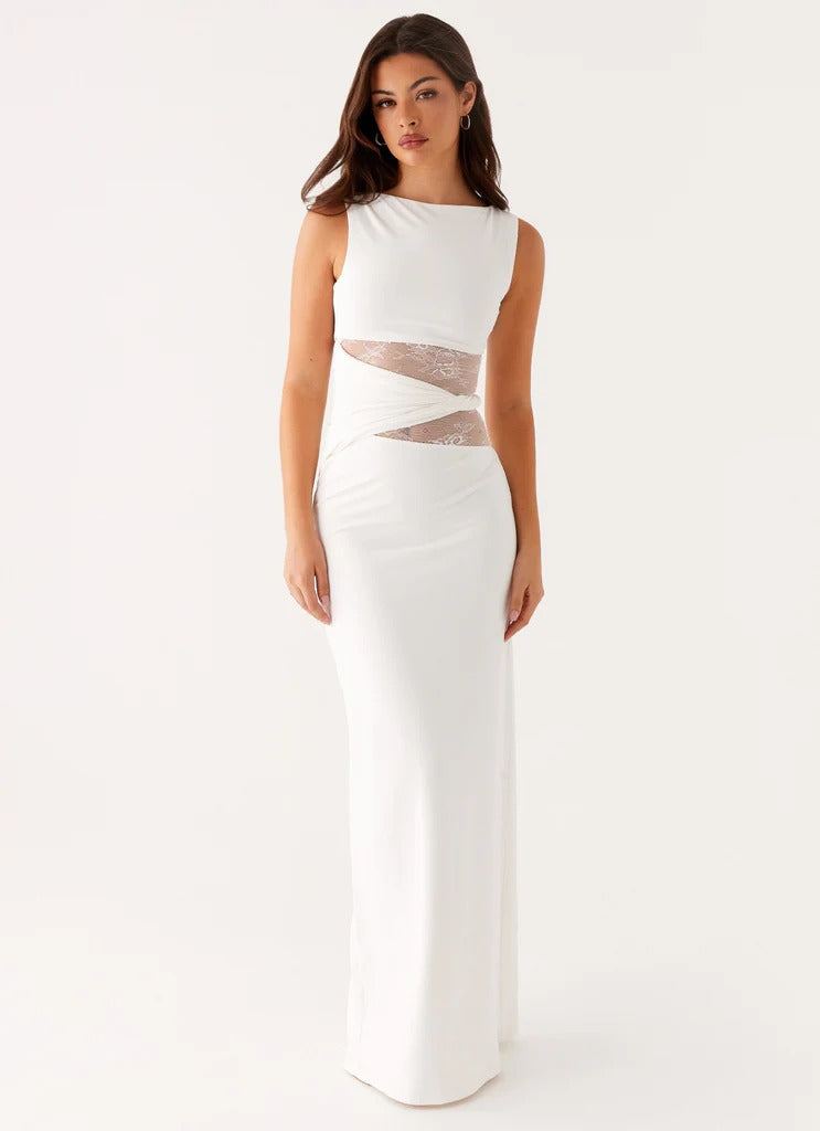 Emma - Robe maxi découpée à lacets