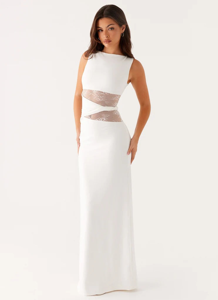 Emma - Robe maxi découpée à lacets