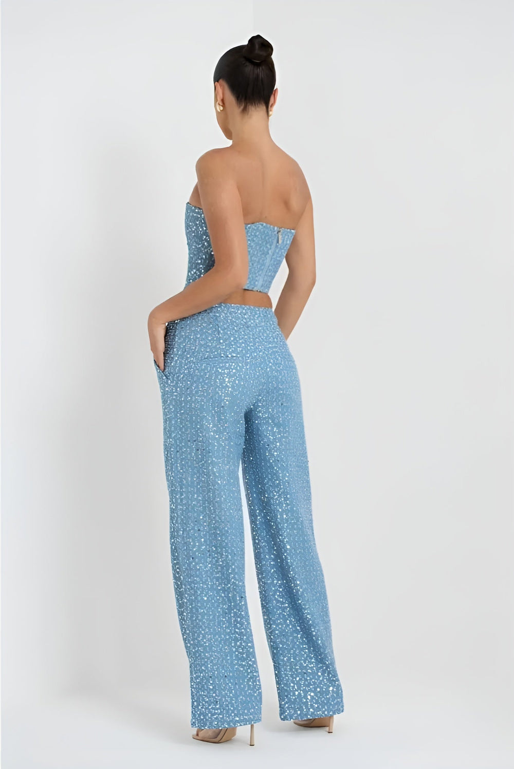 Ensemble Bandeau Pailleté Bleu pour Femmes