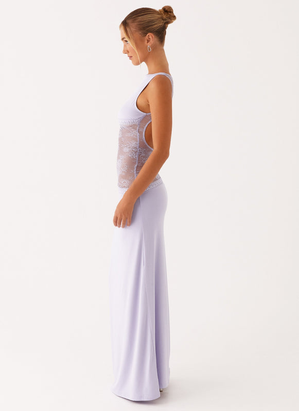 Noelia | Robe Maxi Élégante avec Dos Nu et Détails en Dentelle