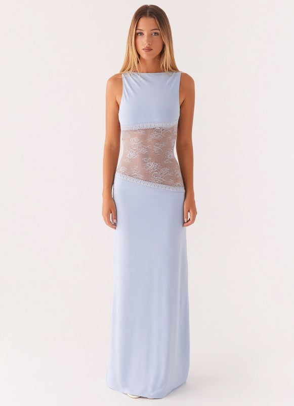 Noelia | Robe Maxi Élégante avec Dos Nu et Détails en Dentelle